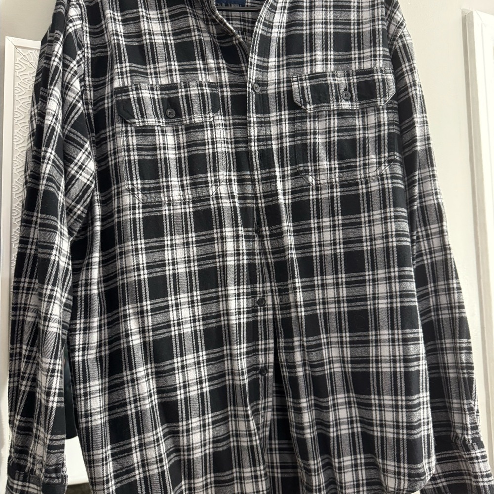 Faded Glory Monochrome Plaid Shirt